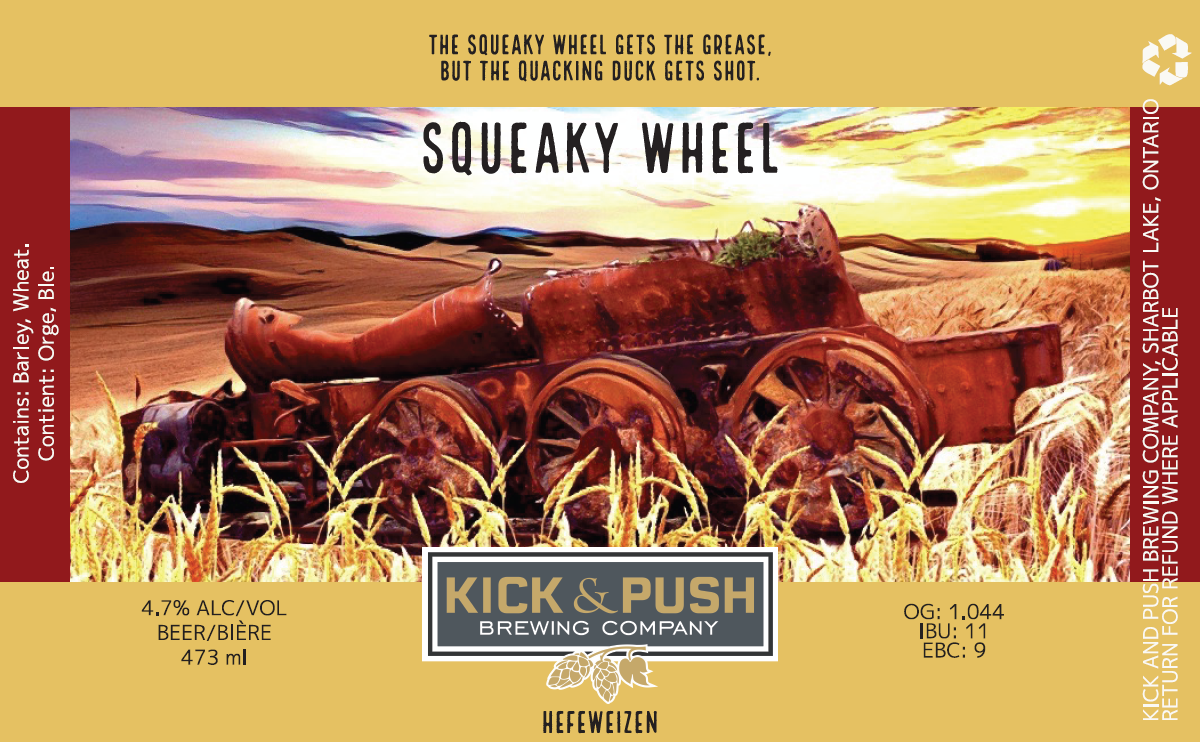 Squeaky wheel, German Wheat beer.